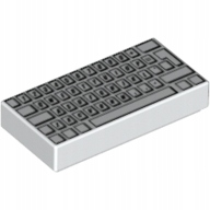 

Lego Klawiatura płytka 1x2 biały 3069bpb030