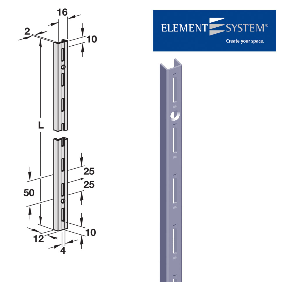 REGAŁ MAGAZYNOWY LISTWA POD PÓŁKA SREBRNA PRO 50CM Marka Element System