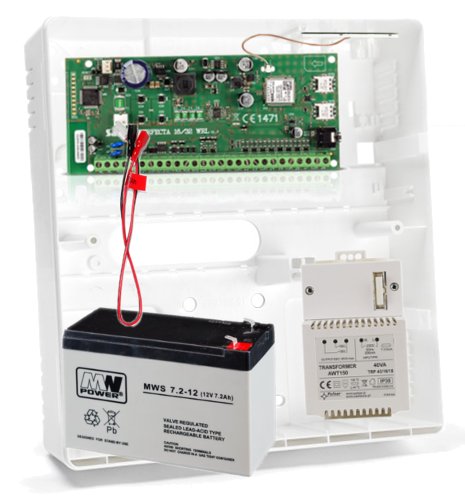SYSTEM ZESTAW ALARMOWY SATEL PERFECTA ALARM GSM LCD APLIKACJA SMS POLSKI Kod producenta P16 SET-A PRF-LCD AWT150 7Ah