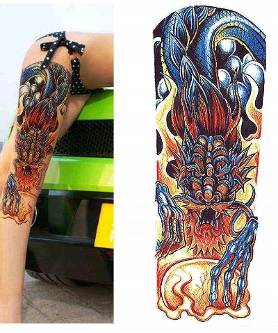 DUŻY NAKLEJANY TATUAŻ KALKOMANIA TATTOO DIABEŁ