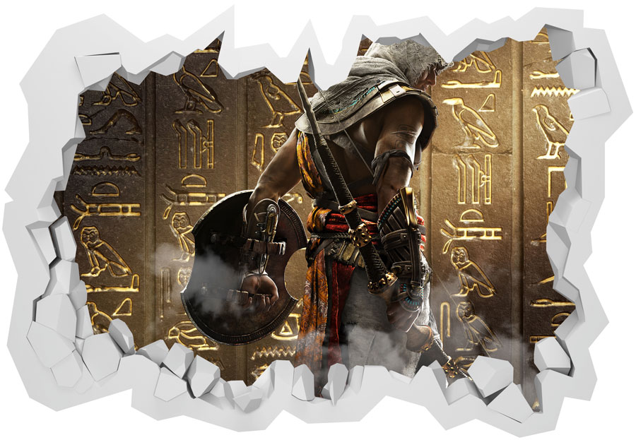 Стикер Assassins Creed Origins 3D постер 70х50