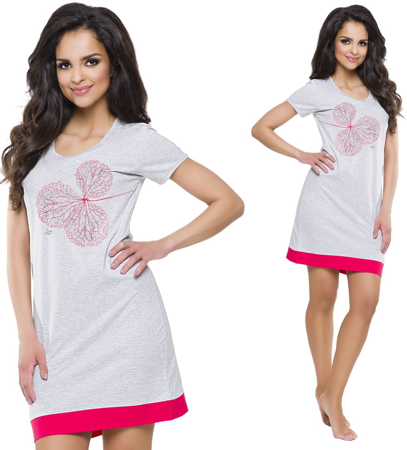 BAWEŁNIANA GŁADKA KOSZULA NOCNA KRÓTKI RĘKAW XL