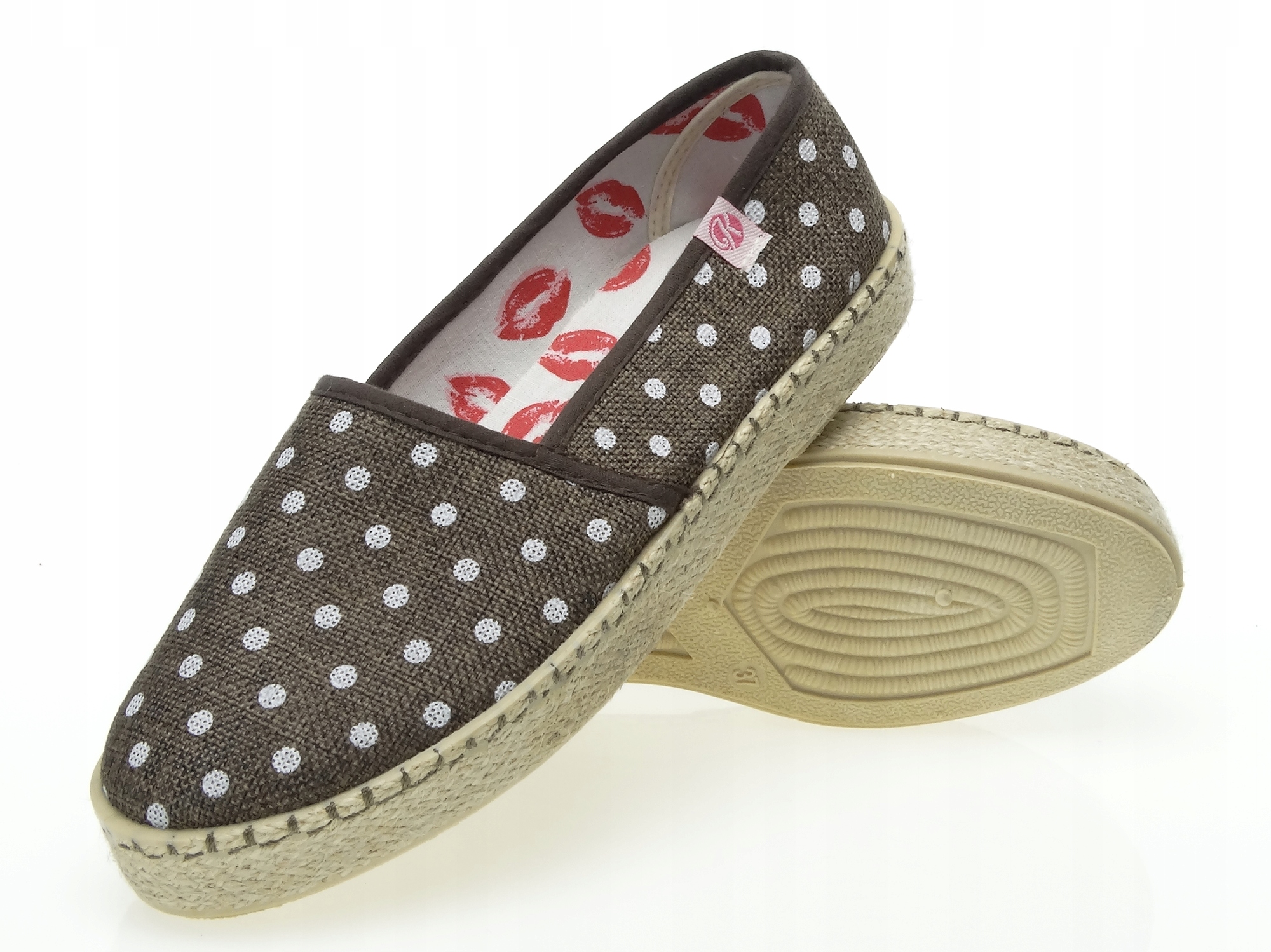 

Lniane Espadryle W Grochy Wsuwane 37