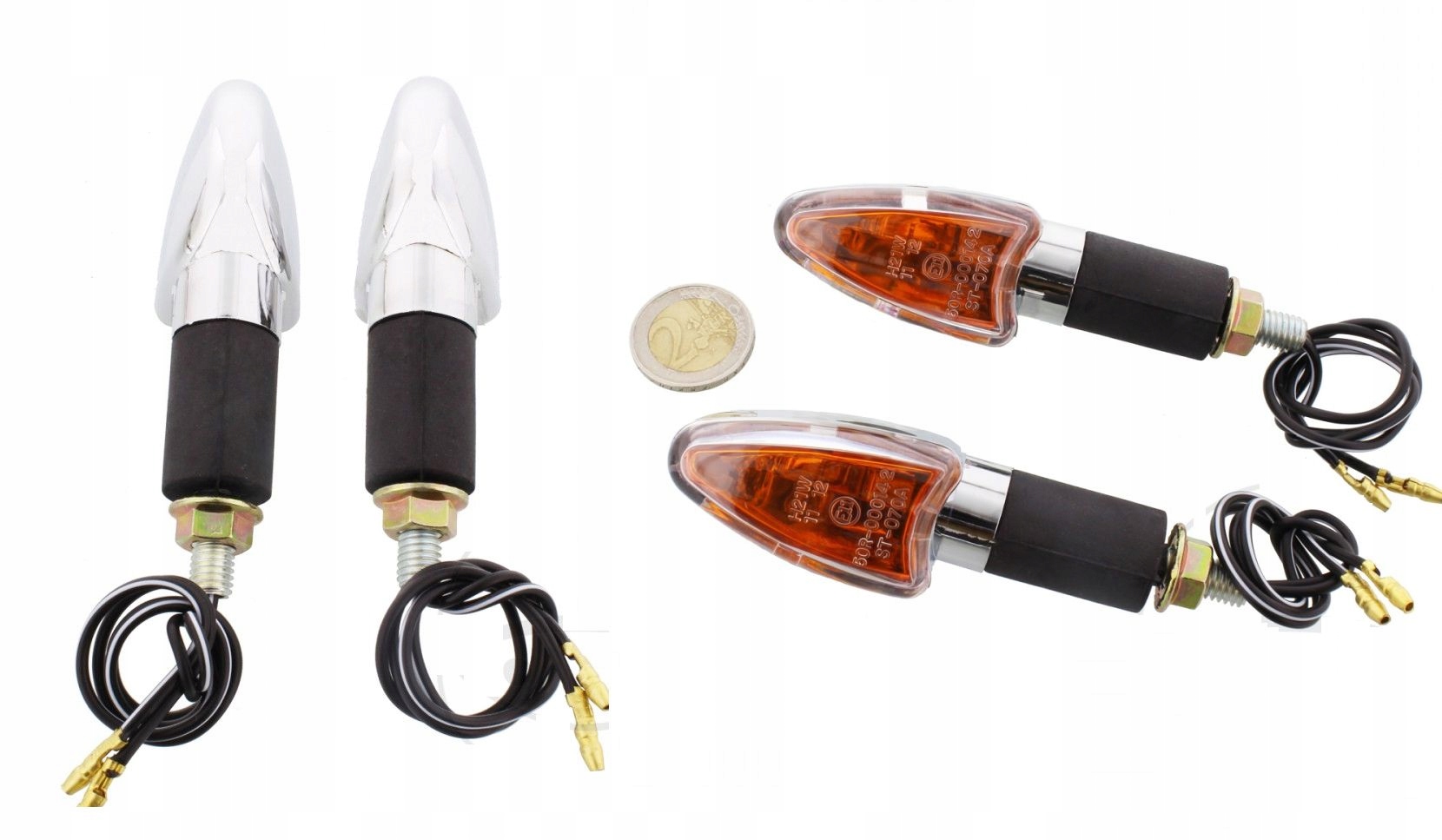 Směrovky Mini 2ks M8 Univerzální Chrom Nové