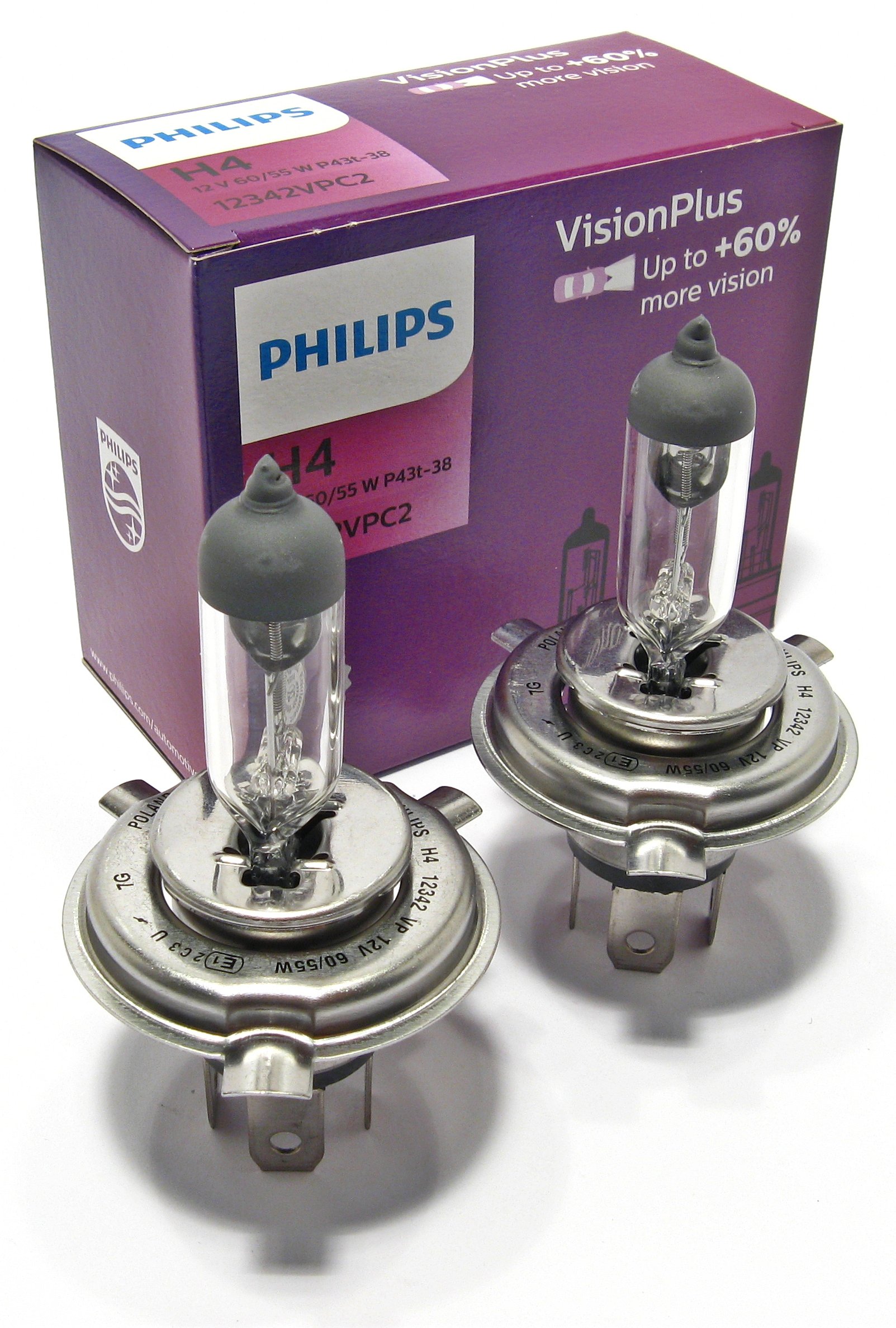 Лампа H7 12V 55W PX26d (PHILIPS) Vision Plus +60%, 2шт — купить в