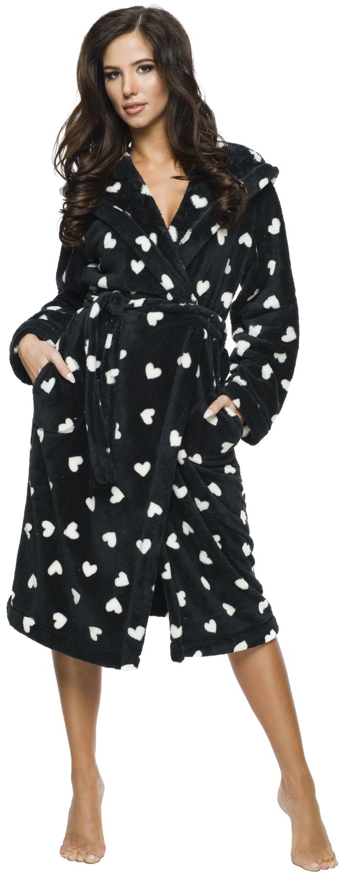 SERCA DŁUGI PUCHOWY DAMSKI SZLAFROK PODOMKA M Marka L&L