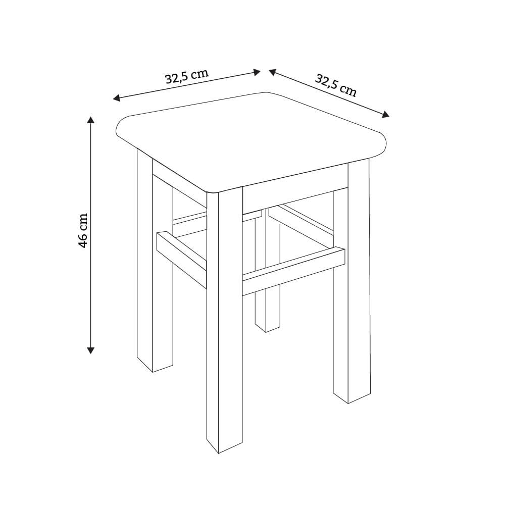 Taboret drewniany WT 1 Mała kuchnia Krzesło Kod producenta 1003