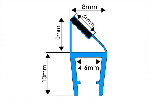 U7 USZCZELKA MAGNETYCZNA DO KABINY PRYSZNICOWEJ DO DRZWI Z MAGNESEM 4-6MM Kod producenta US7620
