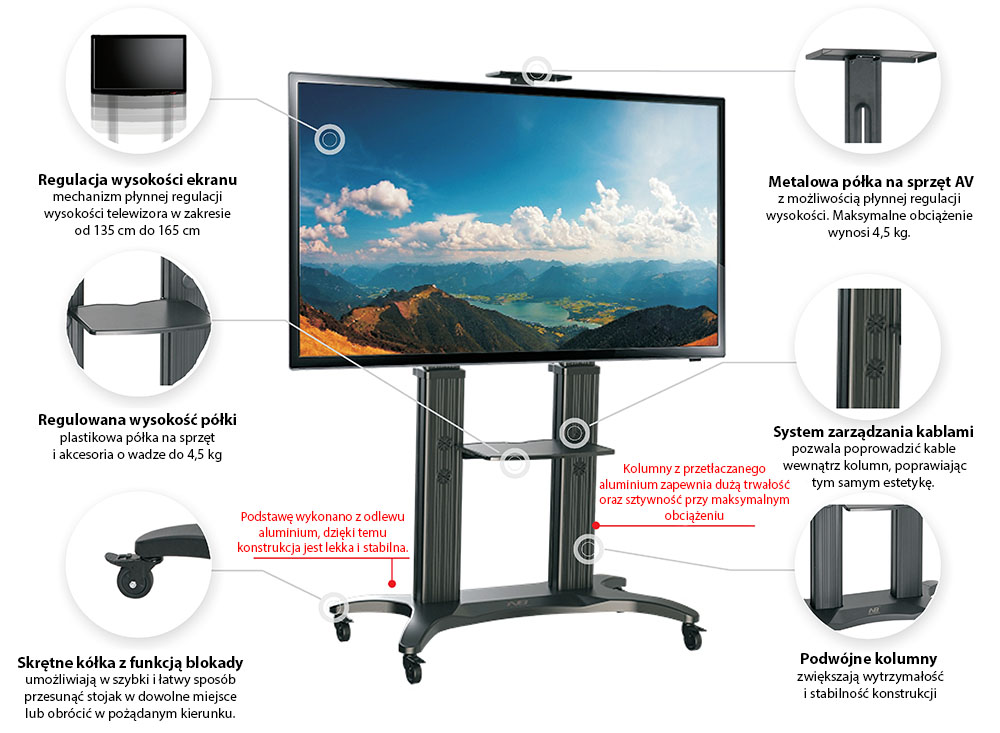 STOJAK STAND WÓZEK STATYW PODSTAWA NA TV MONITOR Marka inny