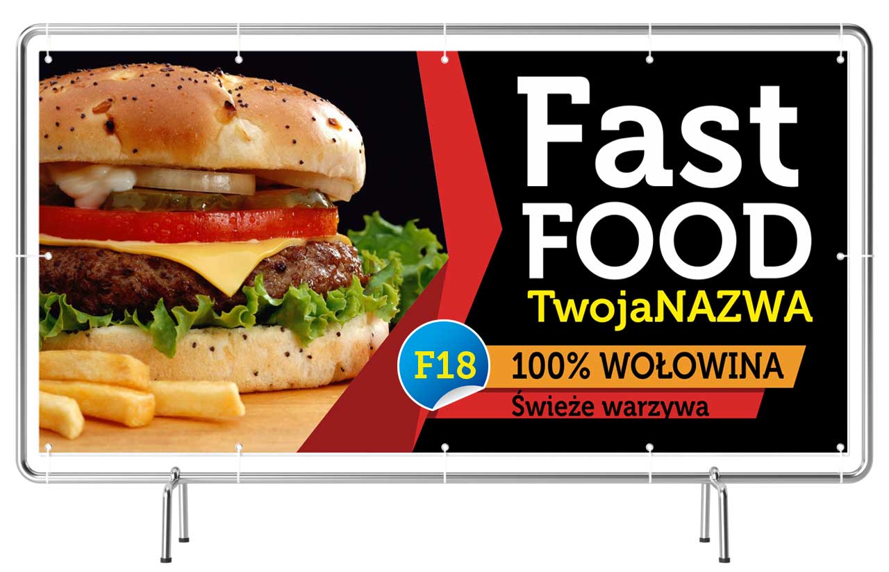 

Baner reklamowy Reklama Gastronomia 3x1m Szyld