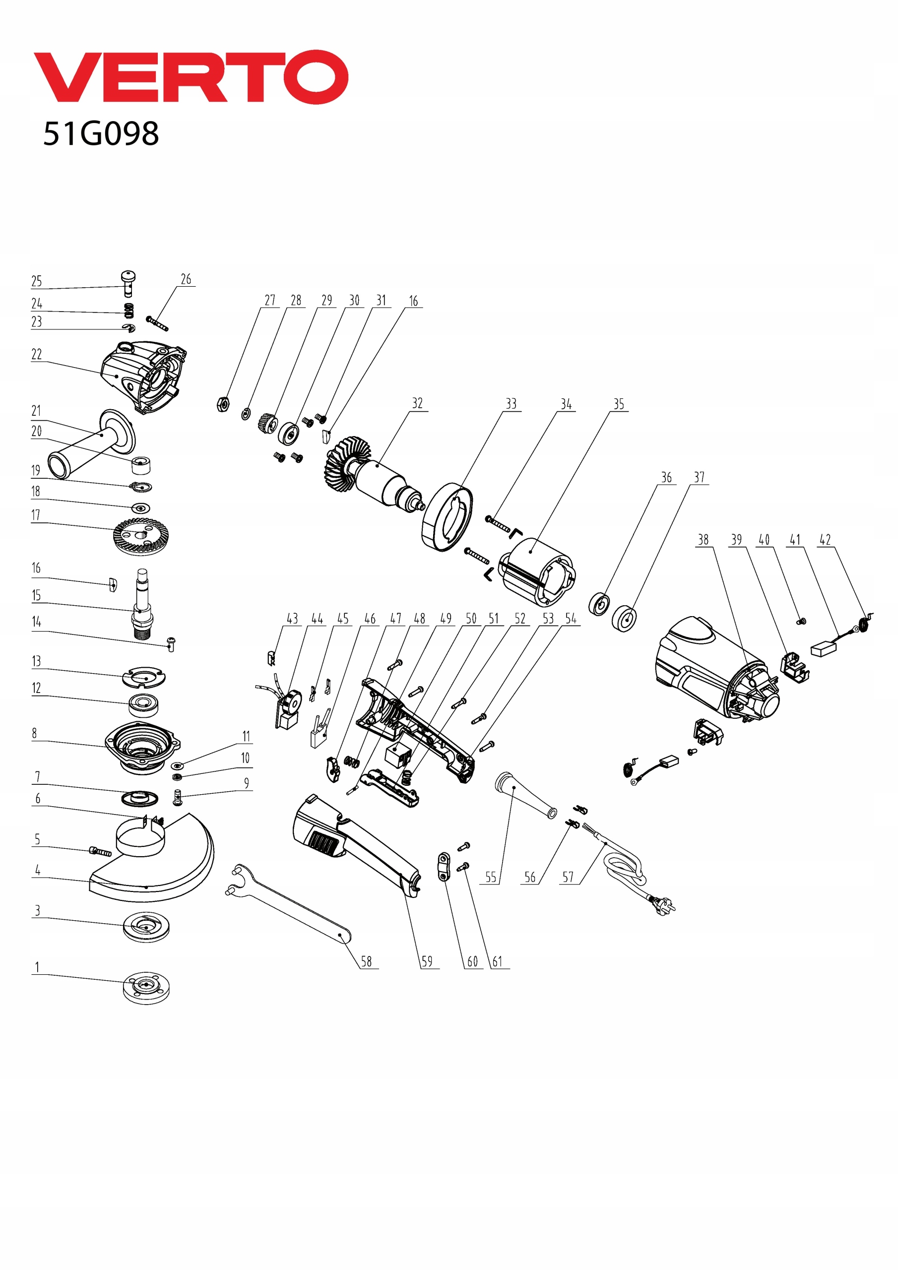 VERTO 51G098 WŁĄCZNIK WYŁĄCZNIK UNIWERSALNY SZLIFIERKI KĄTOWEJ EAN (GTIN) 5902062478610