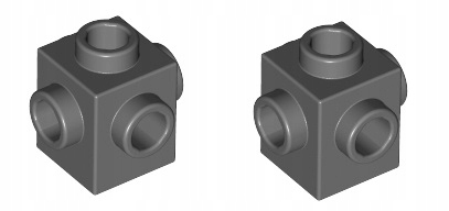 

Lego Klocek 1x1 4 wypustki ciemny szary 4733 -2szt