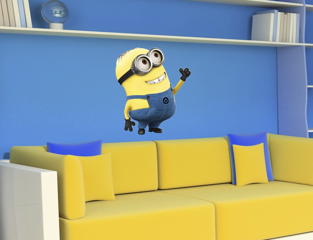 NAKLEJKI NA ŚCIANĘ ścienne MINIONKI 03 50x43 cm Marka inna