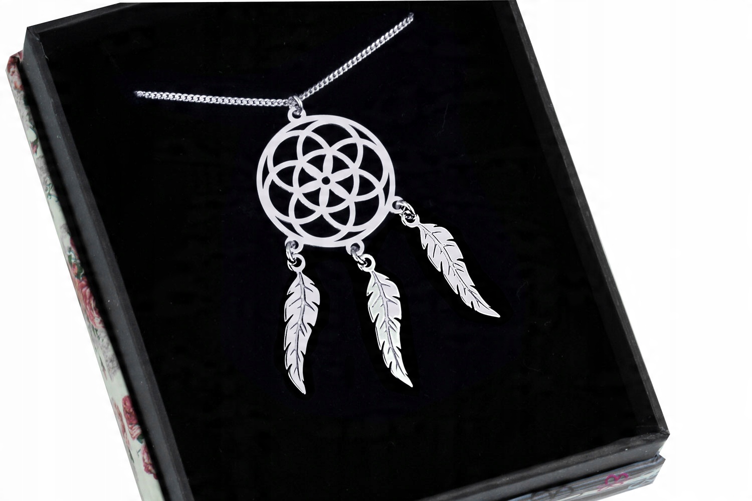 

Naszyjnik Łapacz Snów Dreamcatcher Srebro Piórko