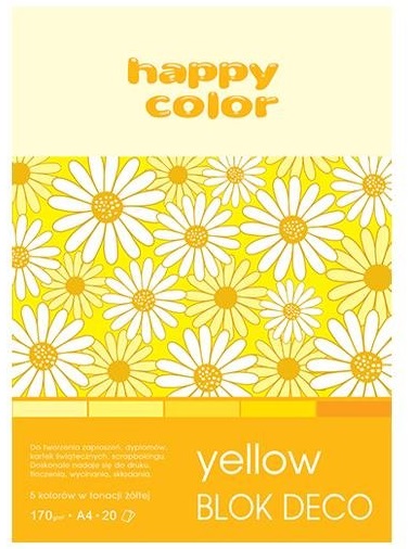 

Blok Papier Kolorowy Happy Color Żółty A4/20K