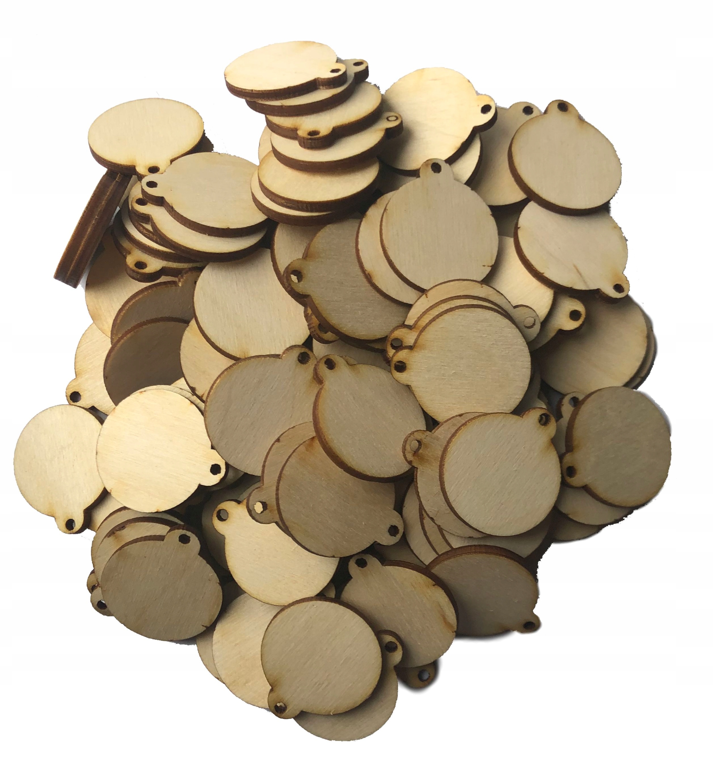 Vánoční Koule dřevěné Bombička plná dekorace pro scrapbooking 12,5cm 50 Ks