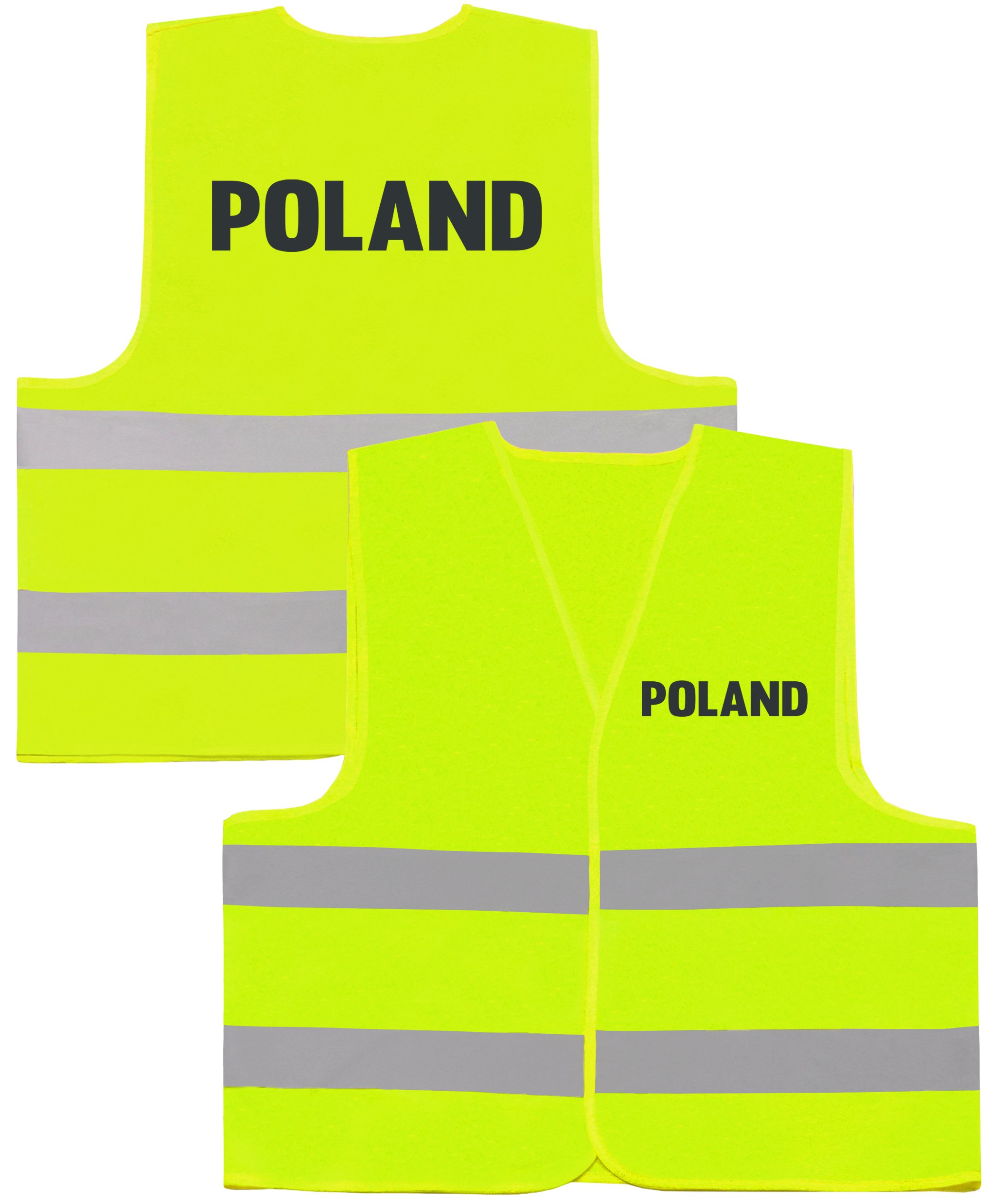 

Żółta Koszulka Poland Nadruk Czarny Odblaskowy 6XL