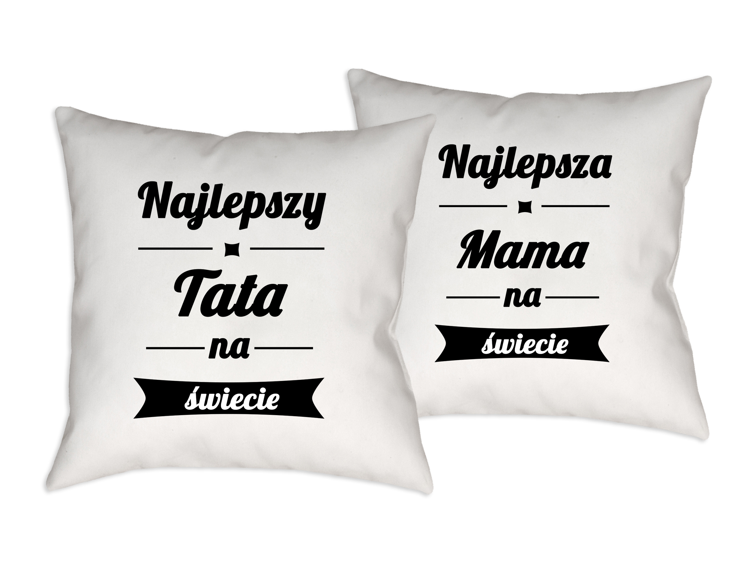 PODUSZKI DLA RODZICÓW MAMY TATY KOMPLET NA PREZENT Długość 40 cm