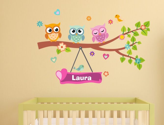 Naklejki ścienne ścianę dla dzieci sowy sówki XXL Płeć Chłopcy Dziewczynki