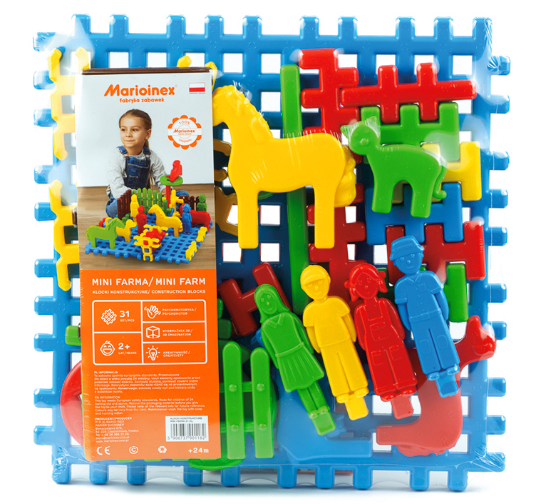 

Wafle Klocki Konstrukcyjne Mini Farma Marioinex 2+