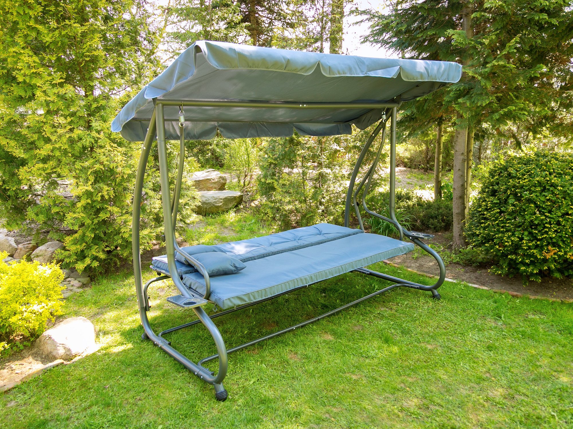 HUŚTAWKA OGRODOWA BUJANA ŁAWKA 4 OSOBOWA+2PODUSZKI - 7262859250