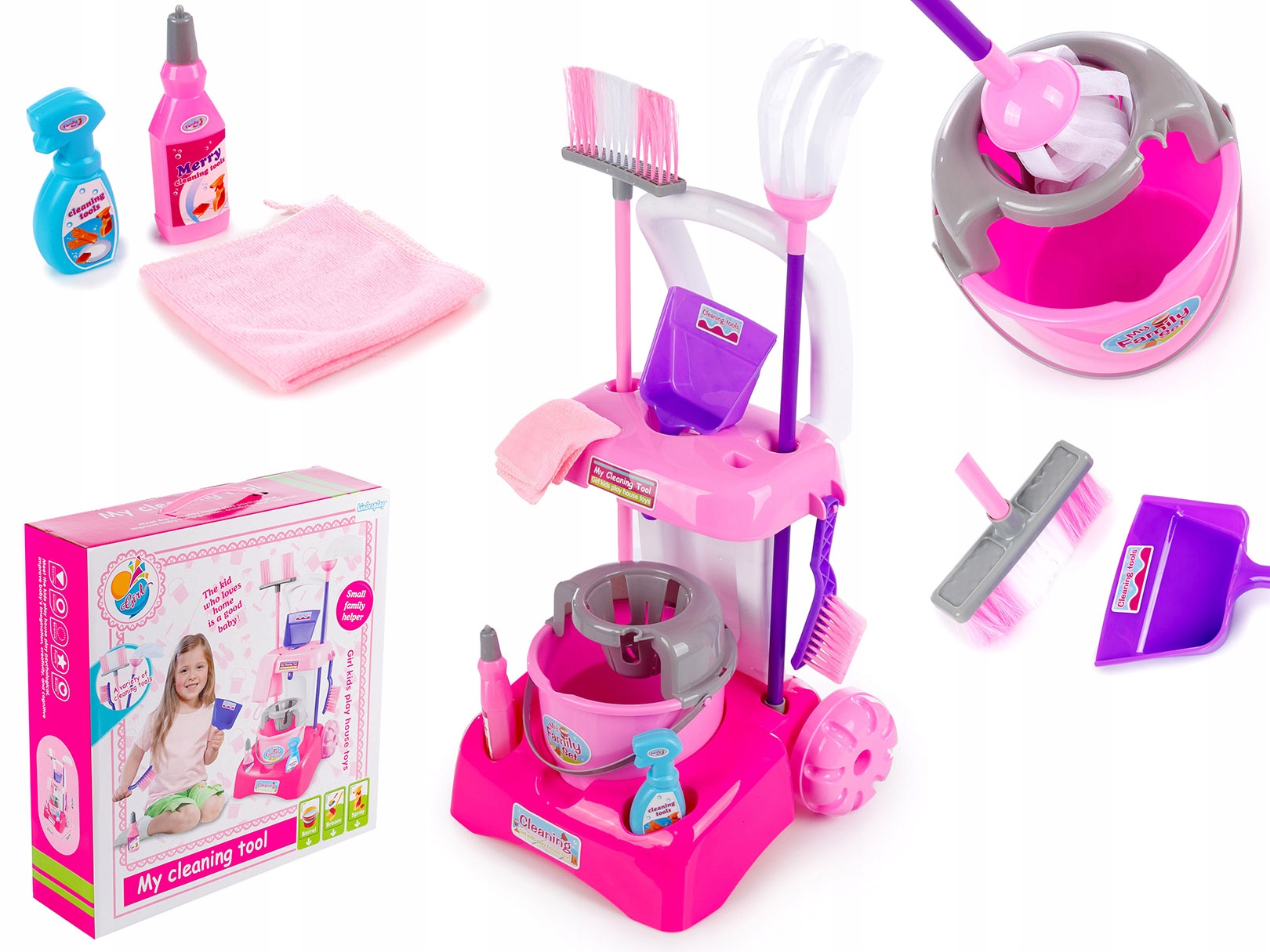 Kinderplay Zestaw Sprzątający Dla Dzieci Mop 7076862353