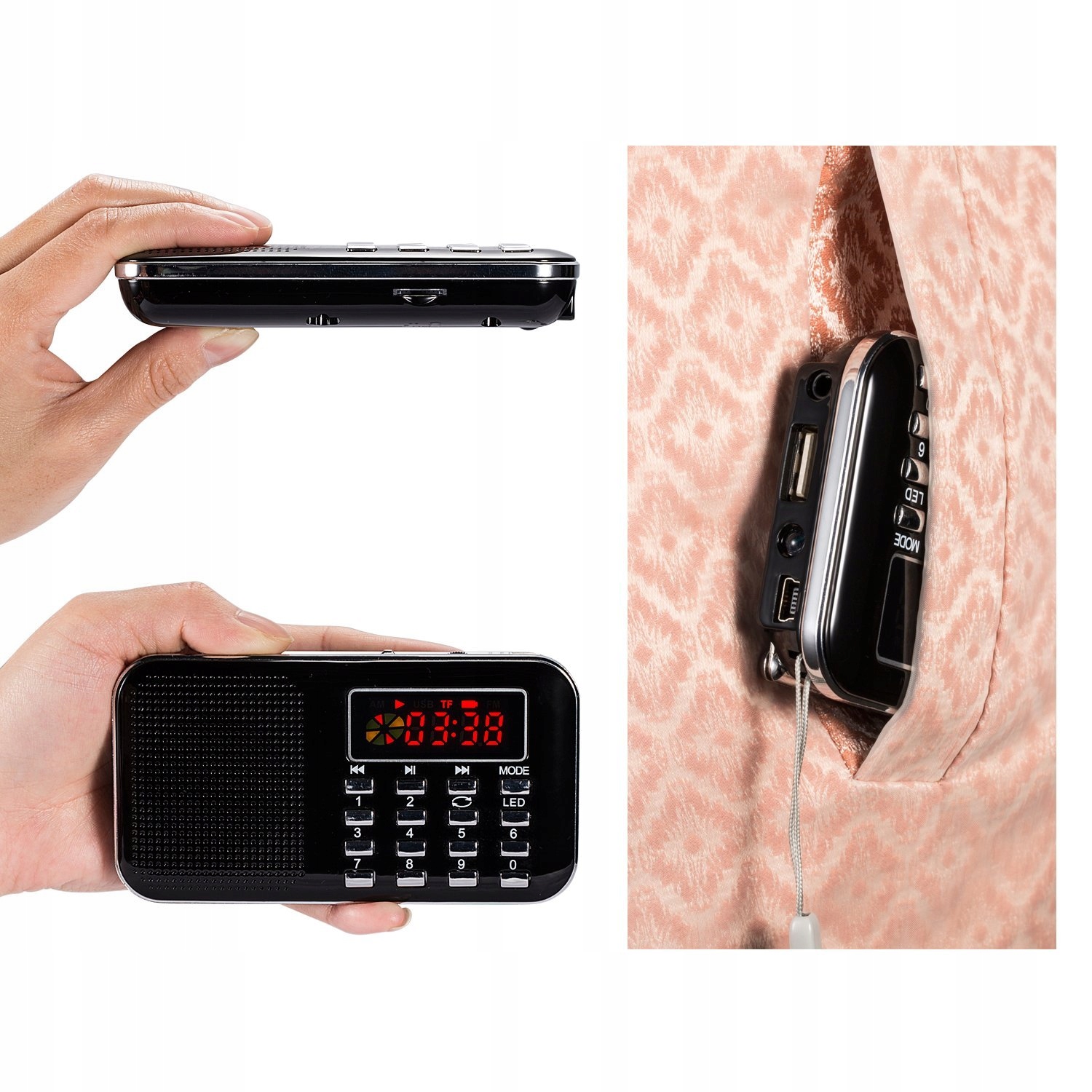 PRUNUS L218AM MINI RADIO FM/AM, MP3, MICRO SD