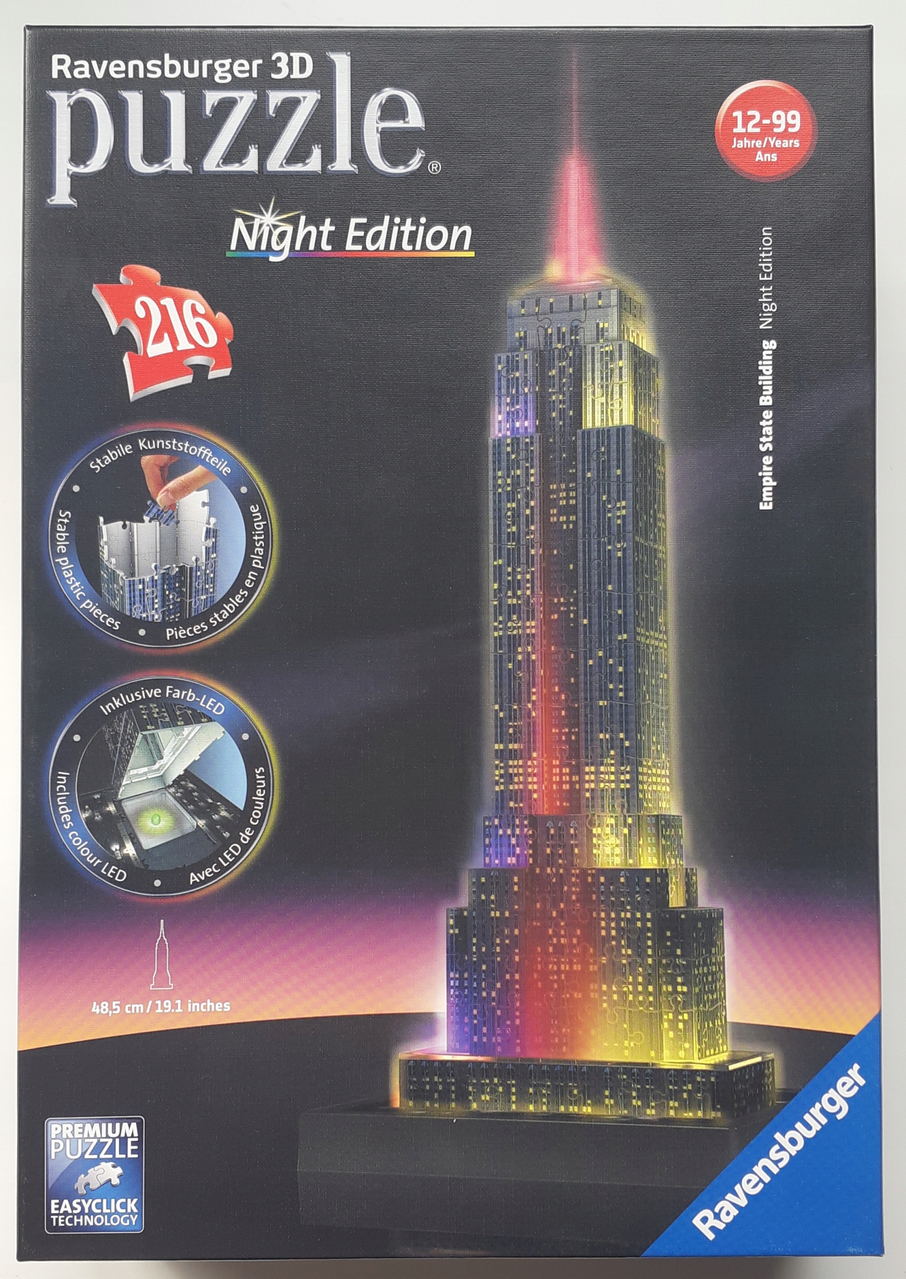 3d Jigsaw Jigsaws Puzzles Ravensburger Empire State Building 3d Puzzle With Lights