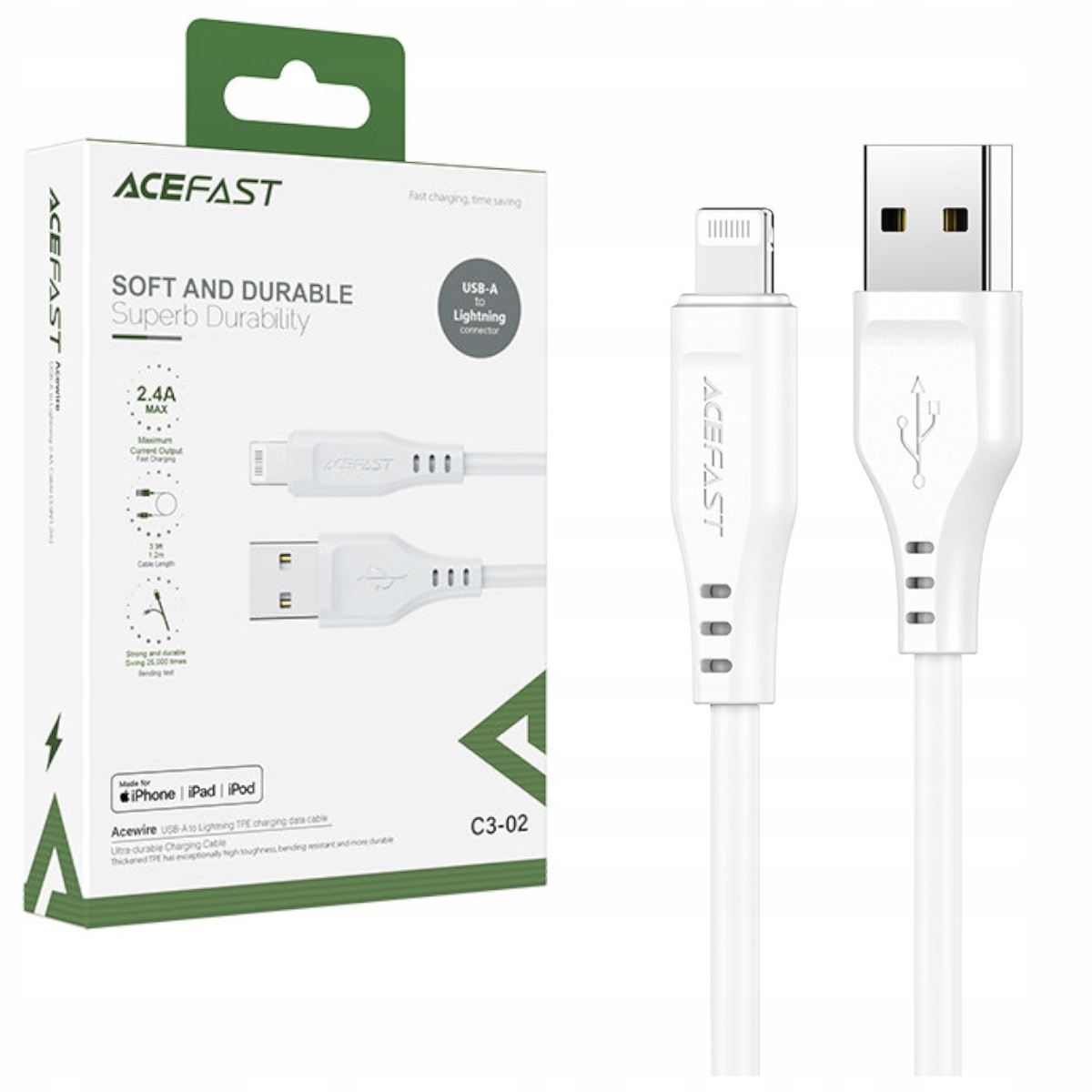 Kabel Mocny Lightning Do Apple iPhone Xs 11 12 MFi