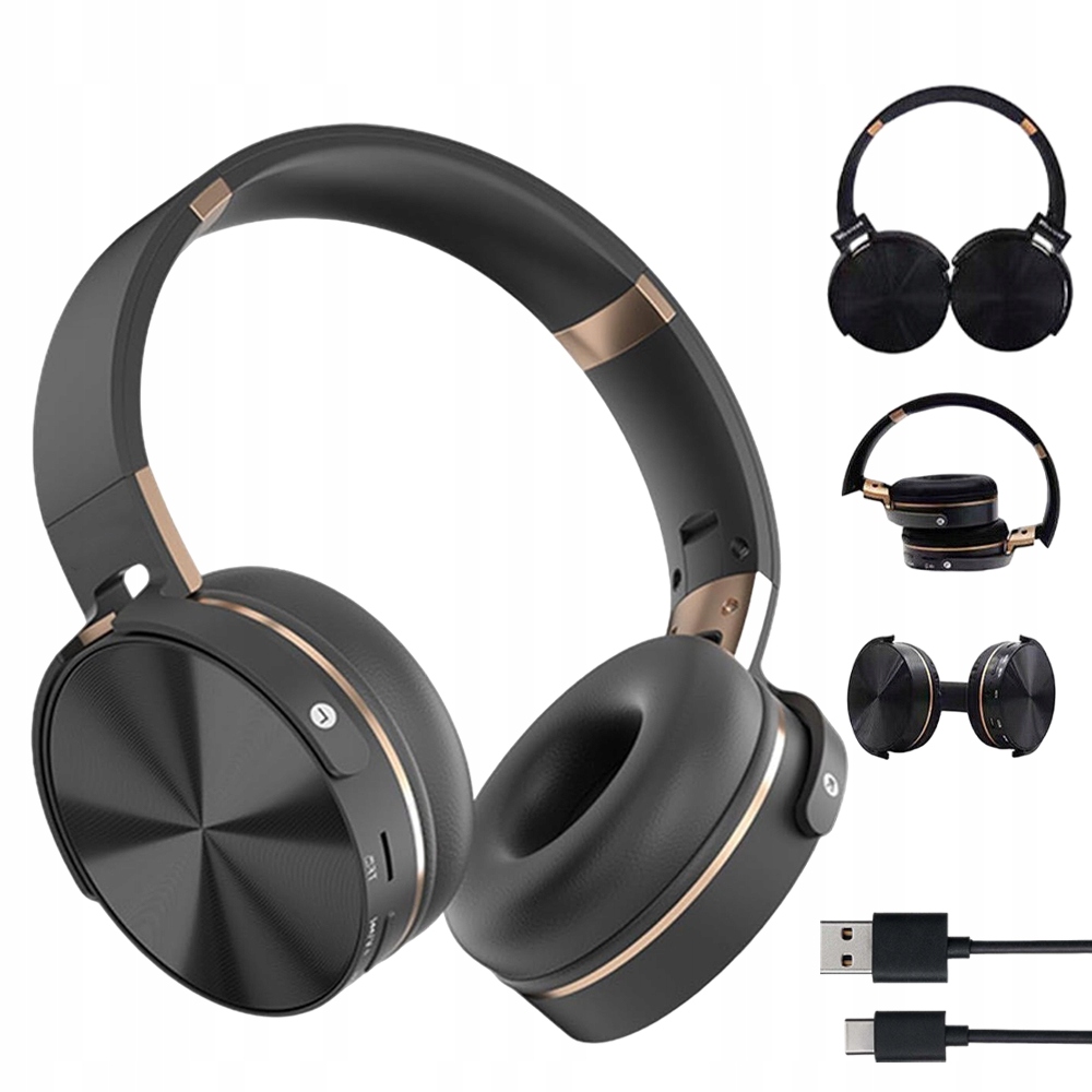 Słuchawki Bezprzewodowe Nauszne Bluetooth MP3 Redukcja Hałasu Składany miniaturka