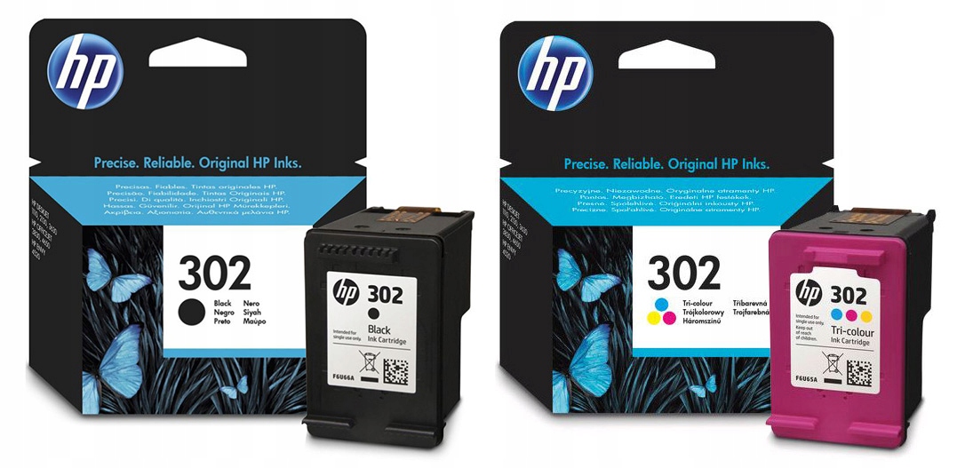 2x Hp 302 DeskJet 2130 1110 3630 F6U66AE a F6U65AE