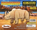 фото mini №4, Rhinoceros white fold wooden puzzle 3-door m018
