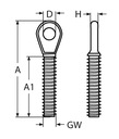 фото mini №2, 10 x screw stainless steel with a hole threaded m6 fasteners balustrades