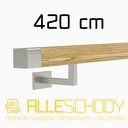 фото mini №1, Handrail wall-mounted wooden 40x40 420cm oak color