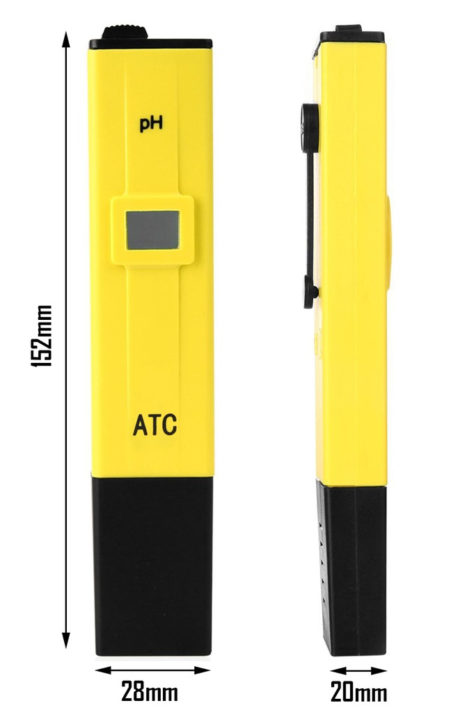 Miernik pH 0-14 tester ATC bufory phmetr wody FV