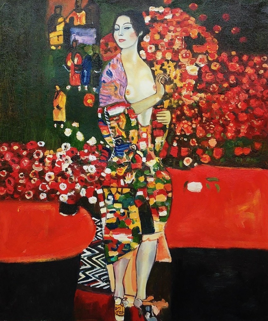 GUSTAV KLIMT Tancerka OBRAZ OLEJNY PIĘKNY CUDO!