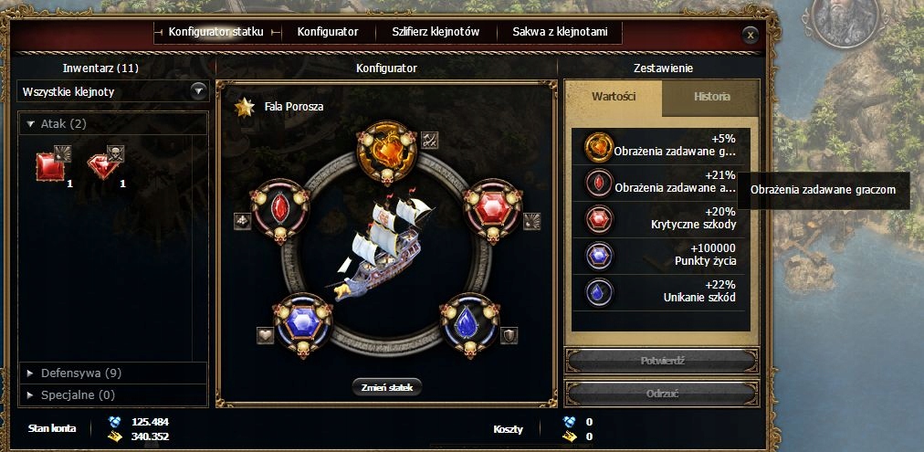 Seafight PL Super konto na start! Klejnoty amulety