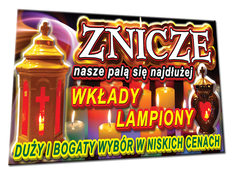 3 x BANER ZNICZE WKŁADY LAMPION KWIATY NAGROBKI