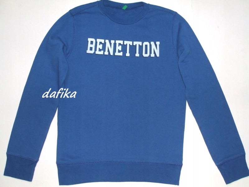 Benetton niebieska atramentowa bluza z napisem 12l