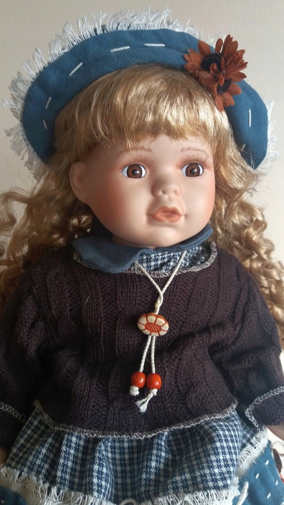 Lalka z porcelany porcelanowa 45 cm KOLEKCJONERSKA