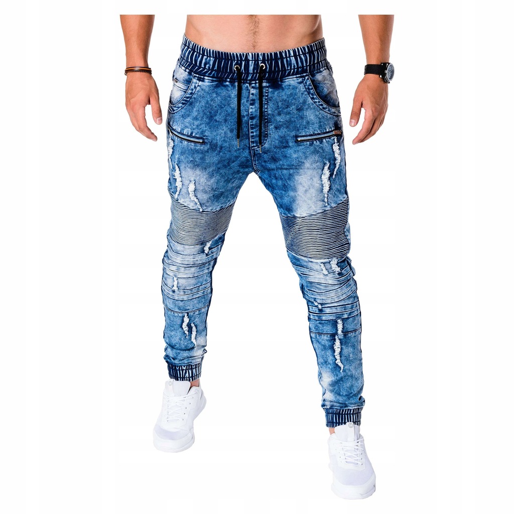 Spodnie jeansowe joggery męskie P675 jeans XL