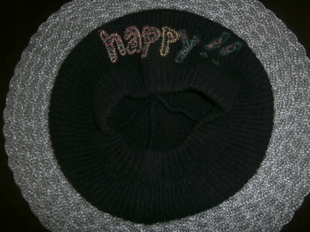 DESIGUAL czapka BERET czarna + 2 apaszki