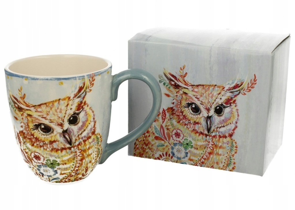 DUŻY KUBEK LEON CERAMICZNY NA PREZENT SOWA MEGA
