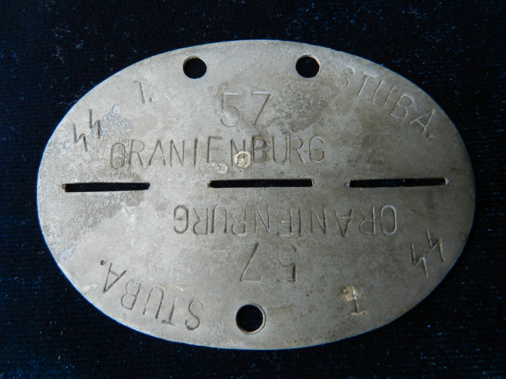 nieśmiertelnik SS - KL Oranienburg -Sachsenhausen