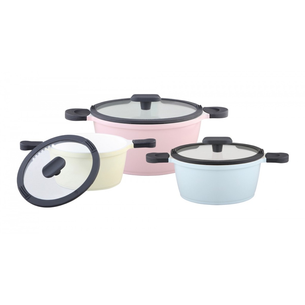 Mulex Garnki Rondle Ceramiczne Z Pokrywkami 6el.