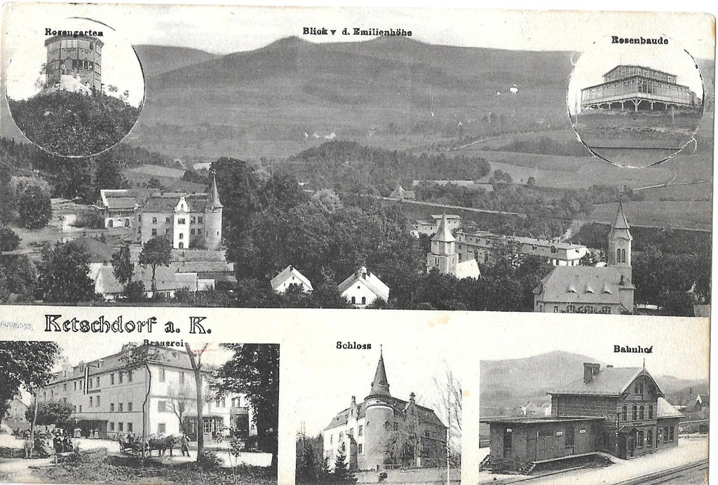 Ketschdorf - Kaczorów, zamek, browar, 1914