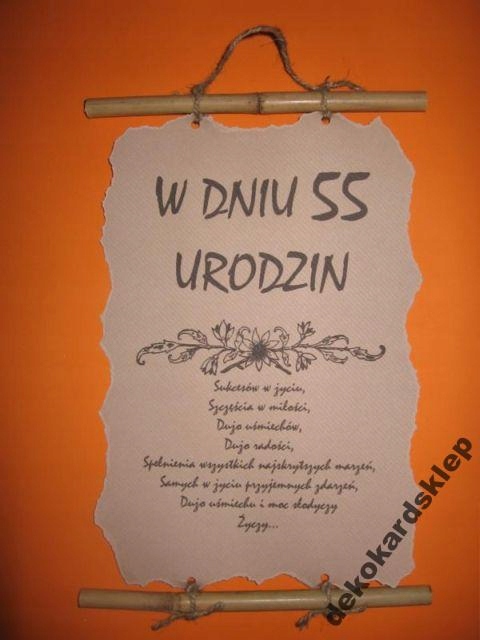 DYPLOM, PREZENT, CERTYFIKAT NA 55 URODZINY