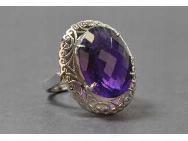 PIERŚCIONEK fioletowy TOPAZ rozmiar 21 śr. 19,5cm