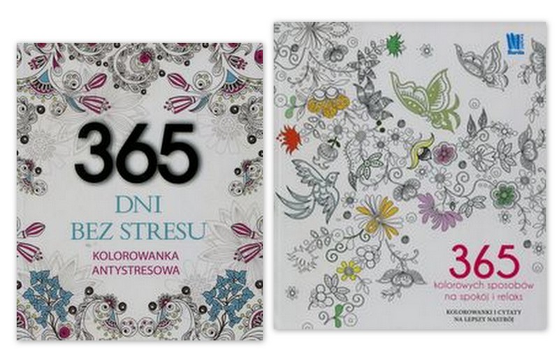 365 KOLOROWANKI ANTYSTRESOWE dni bez stresu OBRAZY