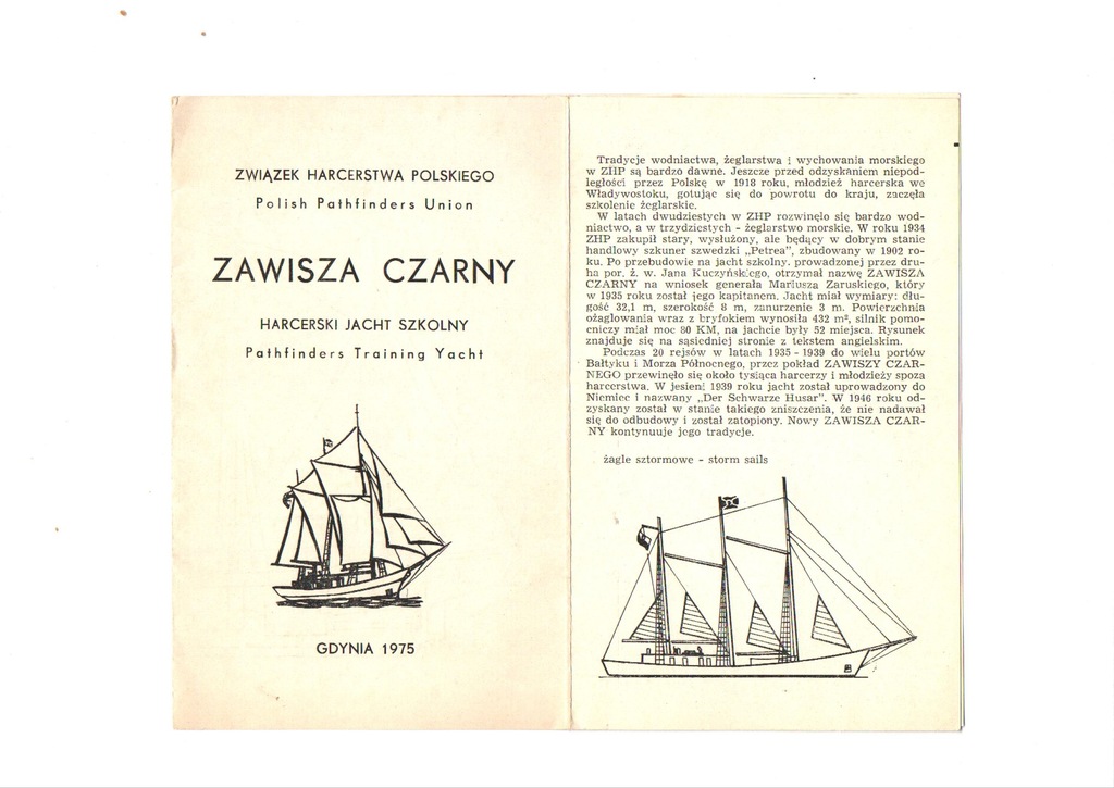 ZAWISZA CZARNY II harcerski jacht ZHP harcerstwo